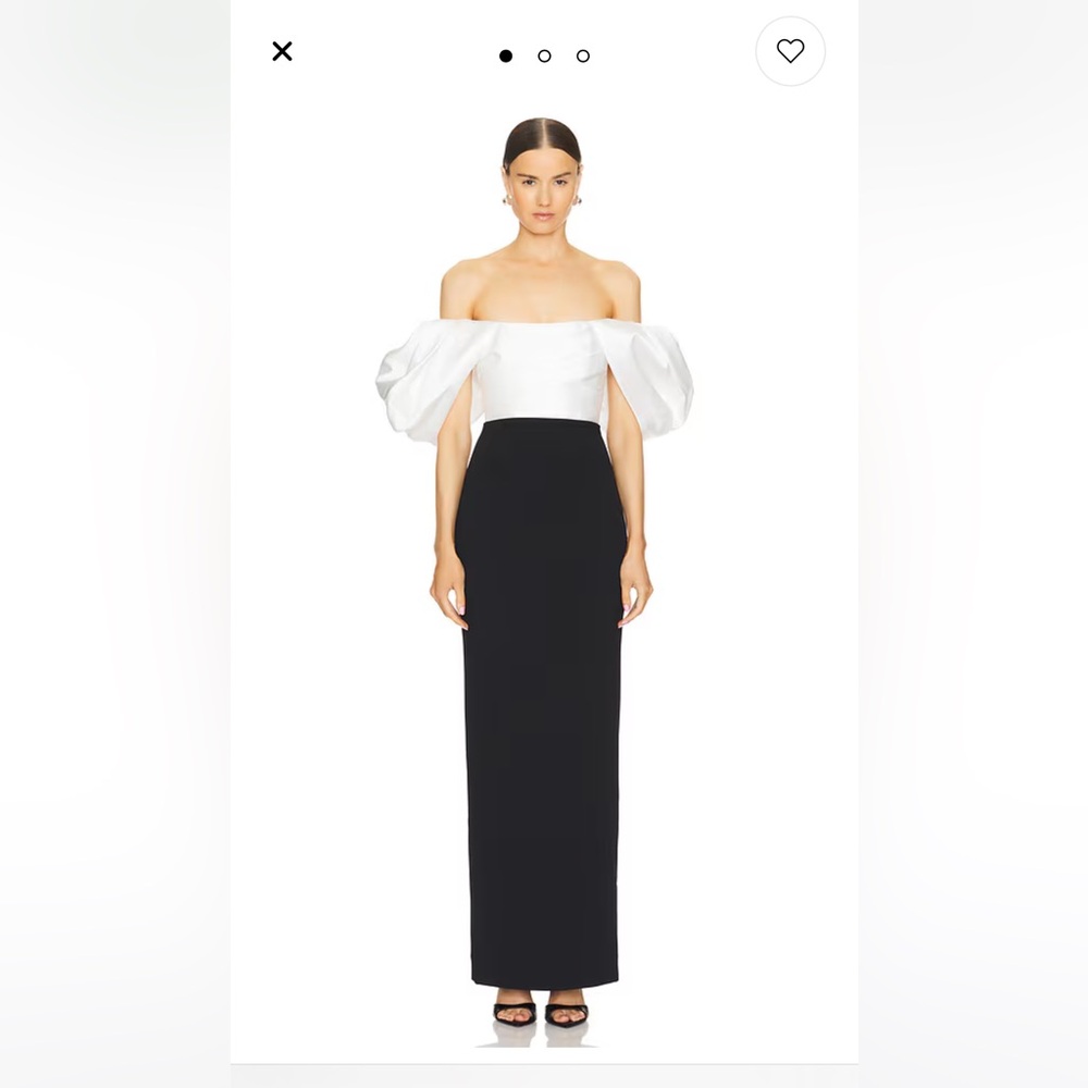 Like New! SOLACE London Sian Maxi Dress/Gown in Cream & Black - US Size 8